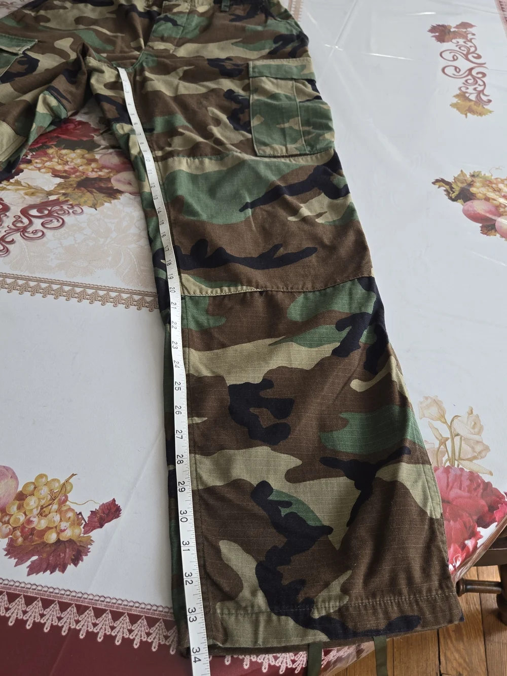 US Military Woodland Camo BDU Trousers Pant MEDIUM LONG Ripstop 8415-01-390-8946